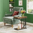 thumbnail image 5 of Farmhouse C Table End Table, Semicircular Frame, Sturdy Metal & Particle Board for Living Room/Bedroom/Small Spaces, 5 of 7