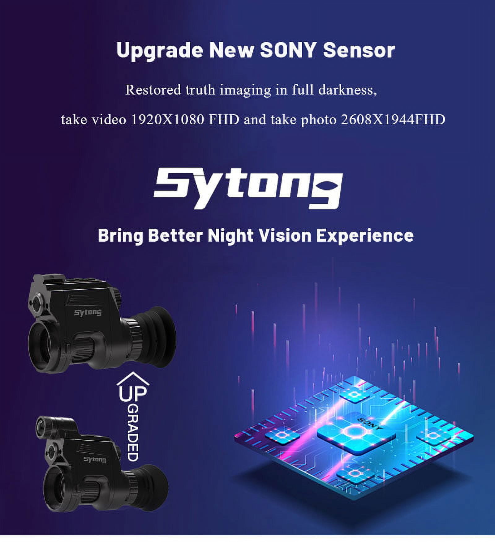 Sytong HT-66 Digital Night Vision Rifle Scope Withstand 6000 J Mount on Aiming Riflescope App WIFI Live Image Night Vision Scope