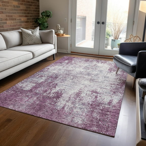 Addison Rugs Chantille Indoor/Outdoor Transitional Abstract Plum Washable Rectangle Rug, 8' x 10'