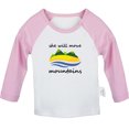 thumbnail image 2 of iDzn She Will Move Mountains Funny T shirt For Baby, Newborn Babies T-shirts, Infant Tops, 0-24M Kids Graphic Tees Clothing (Long Pink Raglan T-shirt, 12-18 Months), 2 of 5