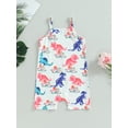 thumbnail image 4 of GXFC Little Girls Jumpsuits Kids Girls Sleeveless Spaghetti Straps Graphic Print One Piece Romper Shorts Children Girls Cute Bodysuit Clothes 2-7T, 4 of 8