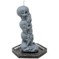thumbnail image 2 of Gray Skull Pillar Halloween Candle, 2 of 6