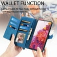 thumbnail image 2 of Dteck Case for Samsung Galaxy S20 FE 5G,Magnetic Leather 7 Card Slots Zipper Wallet Case Shockproof Rubber Kickstand Cover with Wrist Strap for Galaxy S20 FE, Blue, 2 of 7
