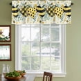 thumbnail image 6 of 2 Pack Bees Loves Valance for Window Vintage Country Yellow Bee Plaid Dot Love Floral Yellow Kitchen Valance Rod Pocket Short Curtain Topper Decorative Window Treatment for Living Room 42"x12", 6 of 9