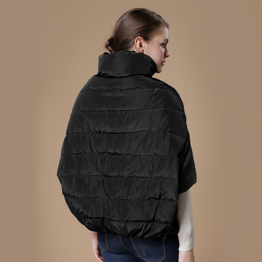 Women Winter BatWing Sleeve Short Sleeve Down Jacket VelvetPadded