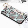 thumbnail image 5 of Compatible with iPhone 13 Pro max Case [6.7"] Protective Case Silicone Wrist Strap Band with Pattern Ultra Slim Shockproof Soft Gel Cover Wristband Bumper Skin Design for iPhone13 Promax (Triangle), 5 of 5