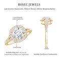 thumbnail image 6 of Rosec Jewels Lab Grown Diamond Engagement Ring 2 Carat - IGI Certified - E-VS1 Quality Diamond Halo Ring with Split Shank, 10K Yellow Gold, US 5.00, 6 of 7