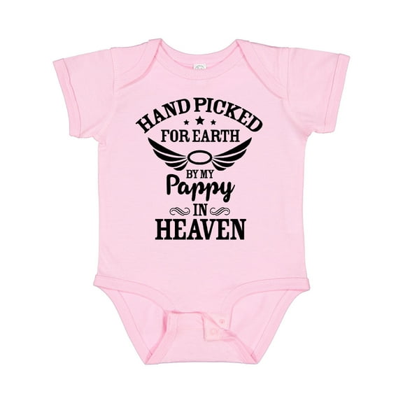 Inktastic Handpicked for Earth by My Pappy in Heaven with Angel Wings Boys or Girls Baby Bodysuit