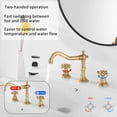 thumbnail image 3 of 8 Inch Two Handle Widespread Bathroom Sink Faucet with Antique Brass  and   Drain, 3 of 8
