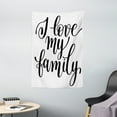 thumbnail image 1 of Family Tapestry, I Love My Family Phrase Hand Writing in Black Calligraphy Art Positive Quote, Wall Hanging for Bedroom Living Room Dorm Decor, 40W X 60L Inches, Black and White, by Ambesonne, 1 of 2