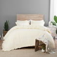 thumbnail image 3 of Vue Signature Rona 3 Piece 100% Cotton Duvet Set - King - Ivory, 3 of 6