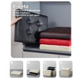 thumbnail image 3 of Taburete plegable Storage Ottoman Bsketa de piel, color beige, 3 of 6