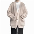 thumbnail image 1 of Mens Sport Coat Womens Coats Man Solid Color Knit Drawstring Pockets Cardigan Slack Coat Trench Coat Men, 1 of 6