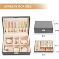 thumbnail image 5 of Jewelry Box for Women Girls Gift, Travel Jewelry Organizer Large 2 Layer with Removable Tray, PU Leather Velvet Display Jewellery Holder with Lock for Necklace Earrings Rings Bracelets, 5 of 7
