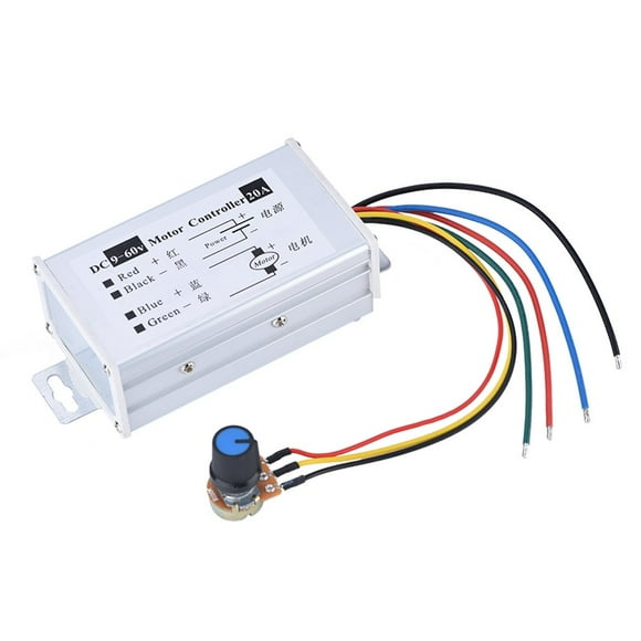 PWM DC Motor Speed Controller,9-60V 20A 1200W 25KHz Control Switch Motor Speed Regulator 9V 12V 24V 48V 60V for DC Electric Fan