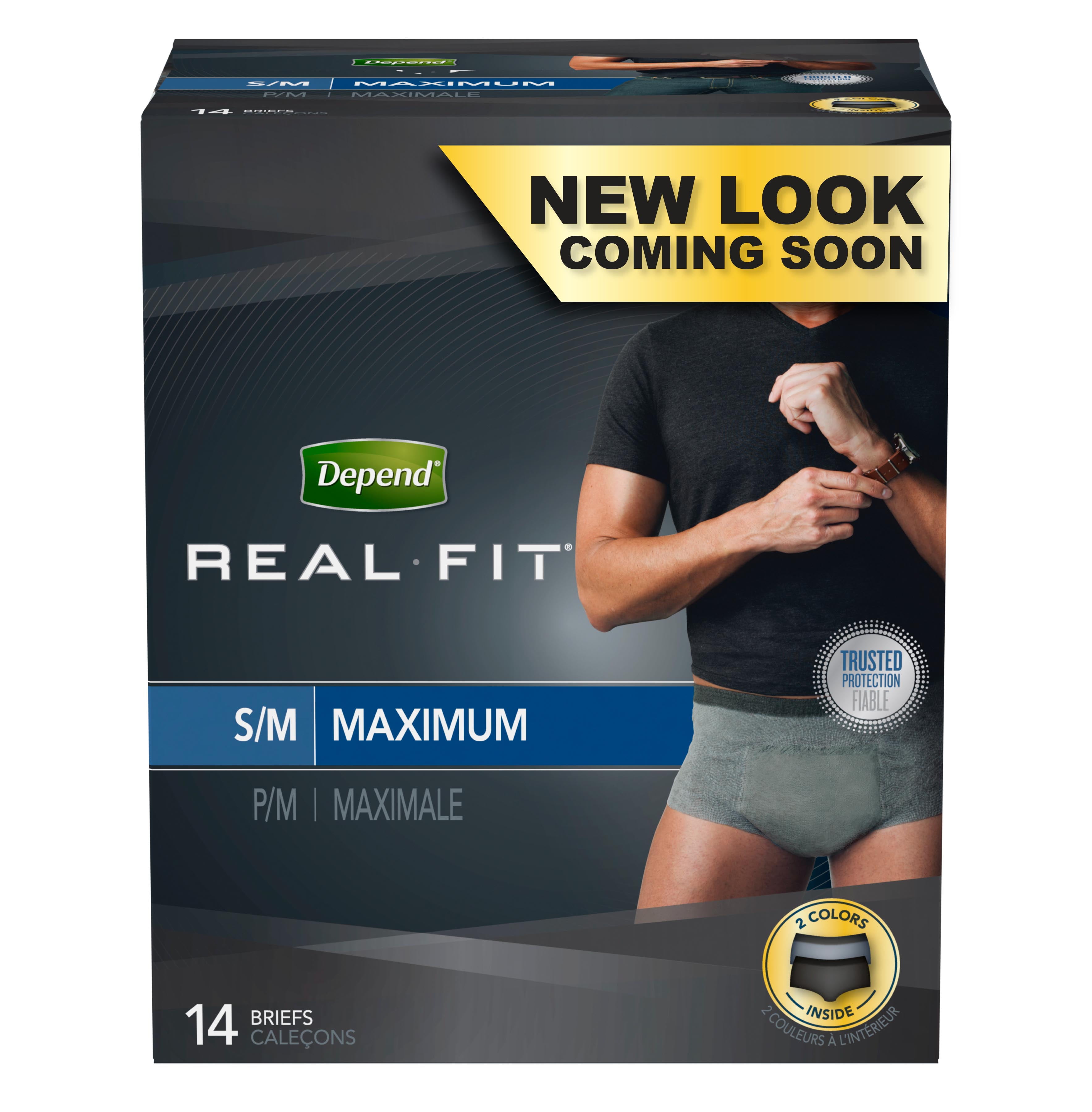 Depend Real Fit Incontinence Underwear for Men, Maximum Absorbency, S/M