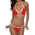 thumbnail image 6 of Top-kevin Women Two Piece Swimsuit Color Block Swimwear Halter String Triangle Bikini Sets, 6 of 10