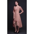 thumbnail image 3 of Bimba Robe Droite Asymétrique pour Femmes en Coton à Imprimé Floral Lotus Rose avec Poche, Manches Courtes, Col en V, Mi-Longue - XX-Grand, 3 of 4