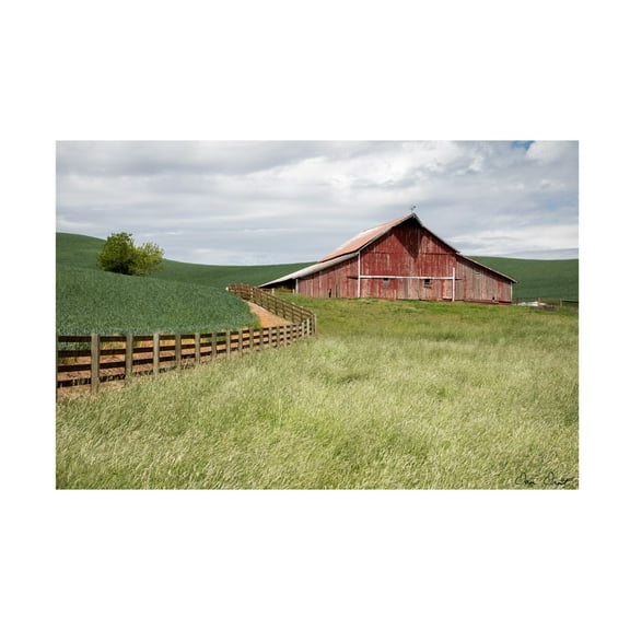 Trademark Fine Art David Drost Barn by the Fence Canvas Wall Art