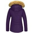 thumbnail image 2 of Wantdo Women's Windproof Skiing Jacket Cotton Padded Winter Snow Coat Raincoat Purple L, 2 of 7