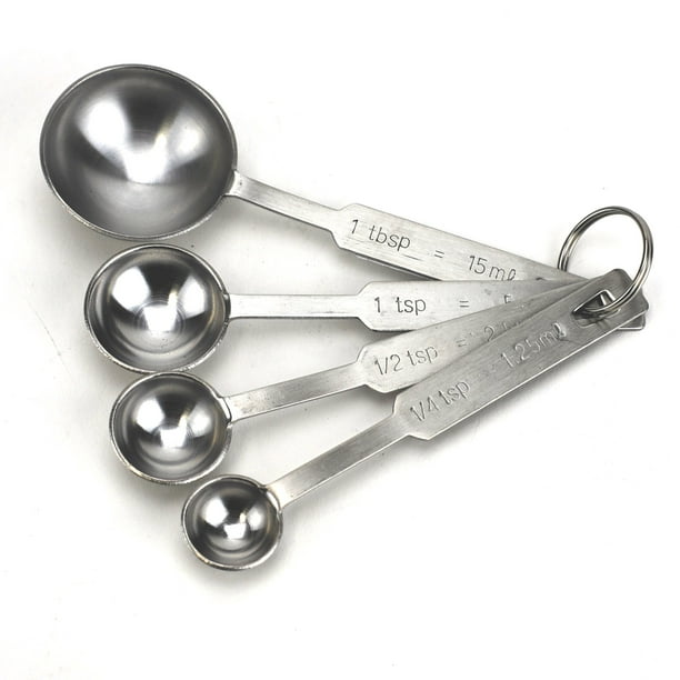 Mini Measuring Spoons,stainless Steel Measuring Spoons,silver,set Of 4