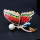 thumbnail image 3 of Elegante Broche de mariposa Pin Aleación Rhinestone Accesorios de joyería de mujer rojo, 3 of 9