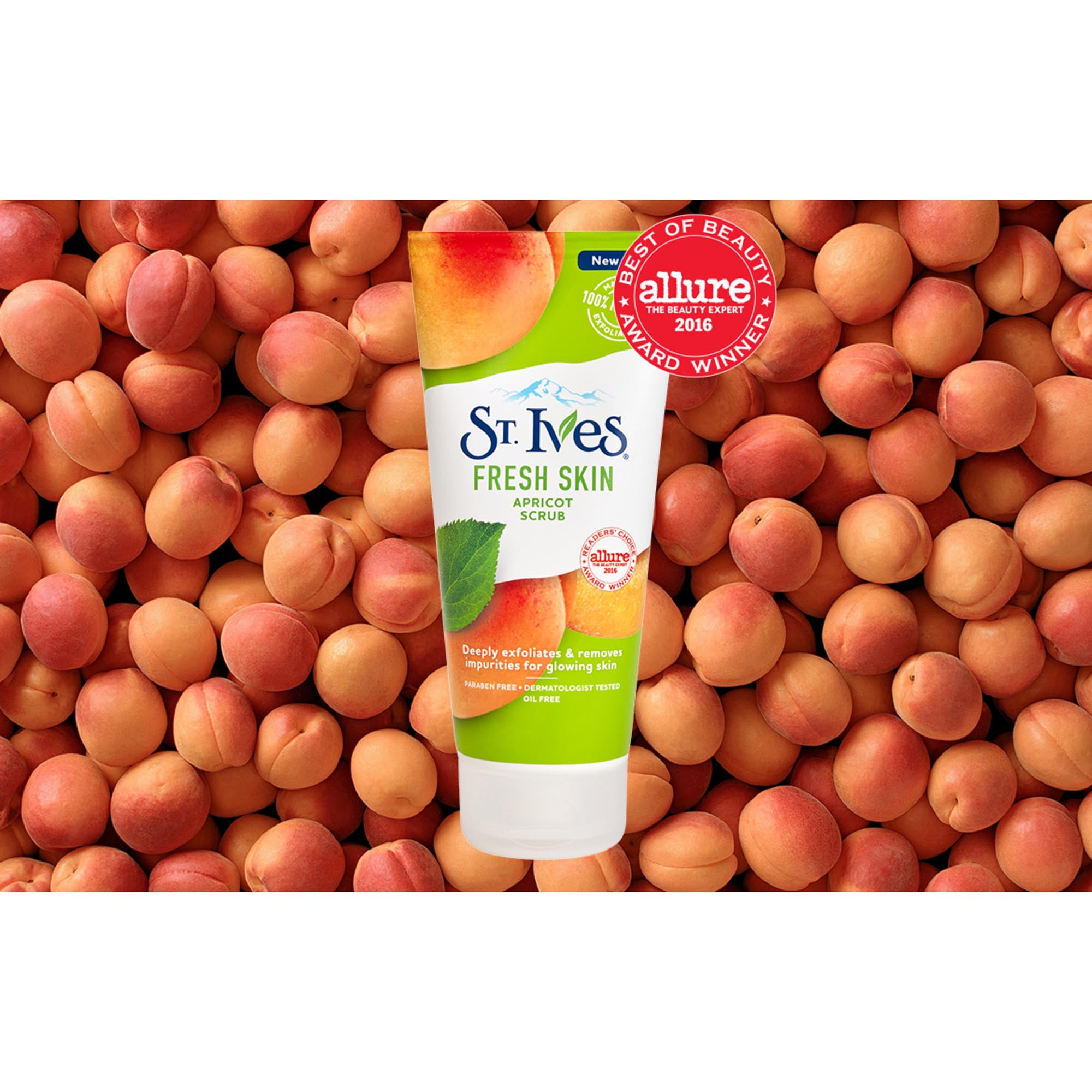 St. Ives Fresh Skin Exfoliating Face Scrub, Apricot Facial Exfoliator 6 oz - 5 Pack