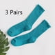 thumbnail image 1 of Calcetines de mujer. Calcetines casuales con puños vueltos y volantes hasta el tobillo, transpirables, de algodón de punto fresco, con forma de lechuga, paquete de 3, 1 of 5