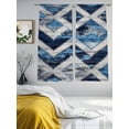 thumbnail image 3 of Abstract Art Sheer Curtains 63 Inches Long 2 Panels Blue White Gray Geometric Vintage Modernism Light Filtering Semi Sheer Window Curtains Drapes for Bedroom Living Room 52"x63", 3 of 7