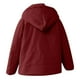 thumbnail image 4 of Chaquetas y abrigos casuales de manga larga sin capucha para mujer, jersey de cuello redondo, chaqueta acolchada de manga larga, holgada, con media cremallera y capucha con cordón ajustable., 4 of 6