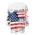 thumbnail image 4 of MEICHEN 250th Anniversary 3/4 Sleeve T Shirt for Women America Flag Patriotic Top 1776-2026 Graphic Tee 4th of July Blouse, 4 of 5