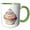 Green/White, variant on 3drose, Pretty Image of Watercolor Pastel Cupcake Illustration, 11oz Two-tone Black Mug