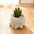 thumbnail image 4 of Dserhfy 3D Printed Cat Planter Pot Indoor Outdoor Animal Shape Succulents Herb Plants Flower Pot Container Home Balcony Garden Decoration, 4 of 8