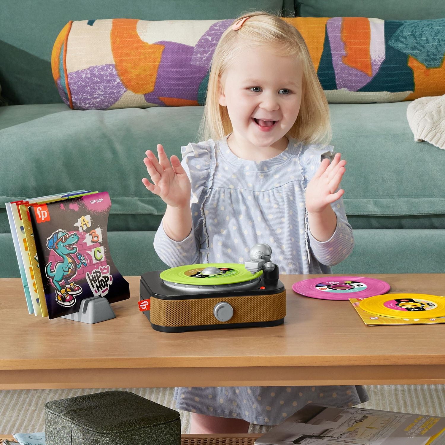 Fisher-Price Rockin’ Record Player Musical Toy for Preschool Pretend Play, Ages 3Y+
