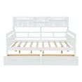thumbnail image 5 of Harper & Bright Designs Full Size Daybed with Bedside Shelf and Two Drawers, Wooden Captain Platform Bed with Built-in Bookshelves for Boys Girls Bedroom, White, 5 of 12