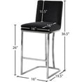 thumbnail image 5 of Meridian Furniture Heidi 26"H Velvet Counter Stool in Black, 5 of 5