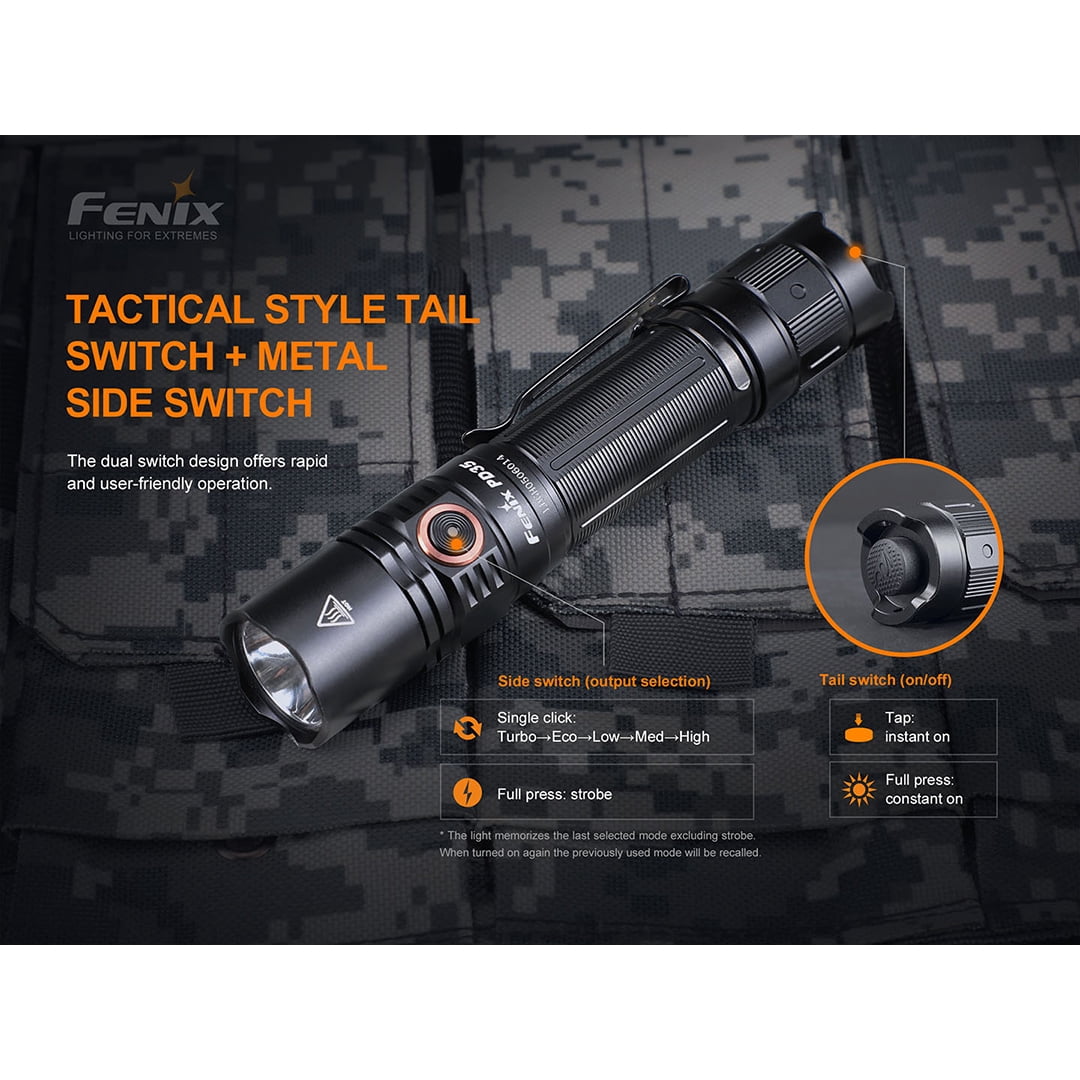 Fenix PD35 v3.0 Flashlight with USB Rechargeable Battery and Lumentac Battery Case