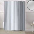 thumbnail image 5 of Fabric Shower Curtain, White and Navy Blue Striped Geometric Shower Curtains with 12 Hooks Waterproof Machine Washable Bath Curtains for Bathroom, 72 x 96in, 5 of 6