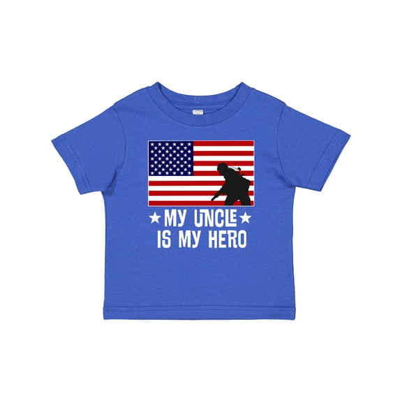 Inktastic Military Uncle is My Hero Us Flag Boys or Girls Baby T-Shirt