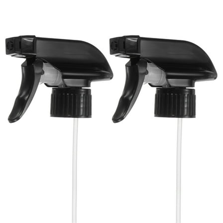 2-Pack Spray Bottle Nozzles Plastic Fit Standard 28/410 Neck Bottles Black