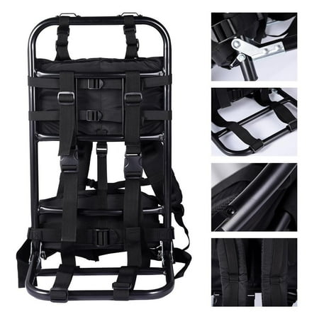 External Frame Backpack Aluminum External Hunting Frame Backpack Portable Nylon Fabric Backpack Frame for Extra Large Load Hunting Hiking(Black)