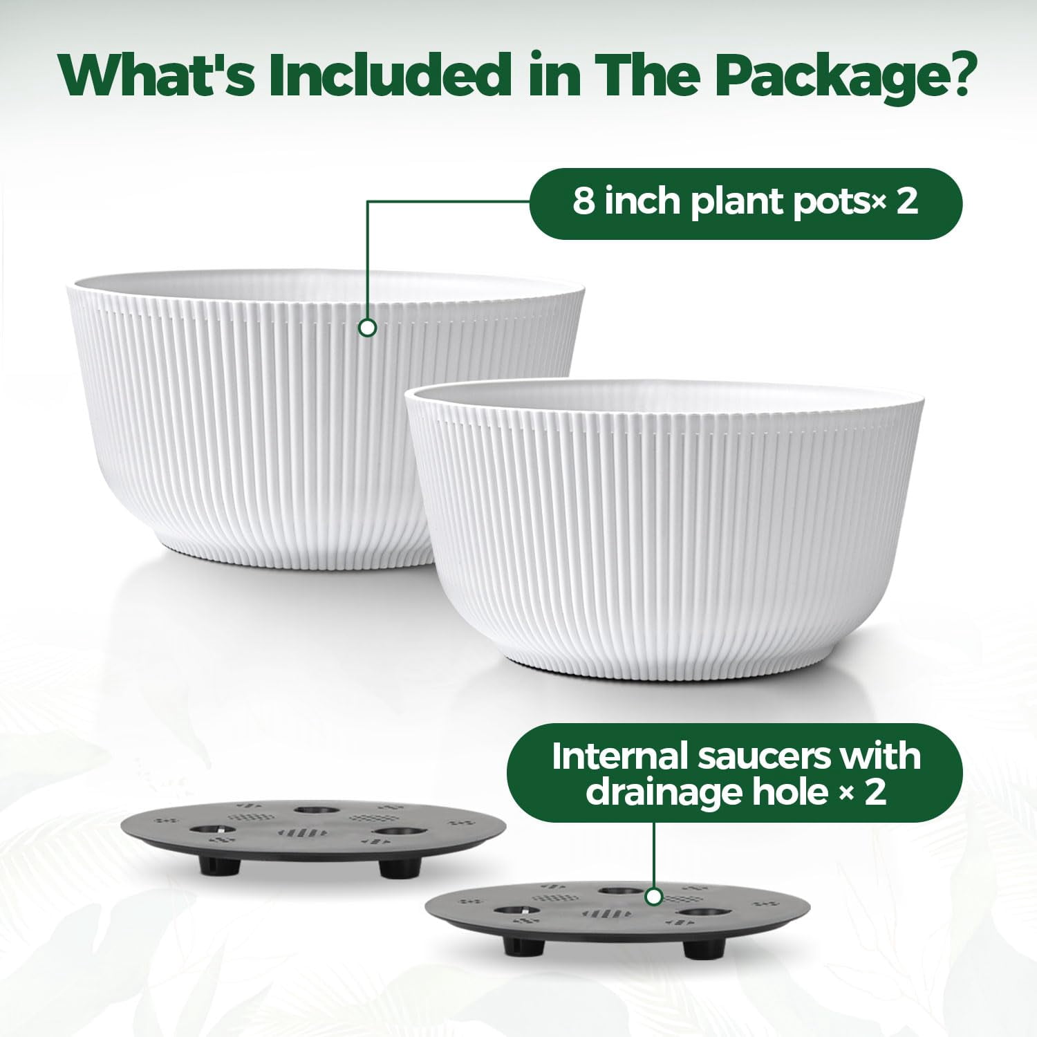 4 Inch Self Watering Plant Pots 6 Pack Small Indoor Planters for African Violets Succulents Durable White Plastic Gardening Containers
