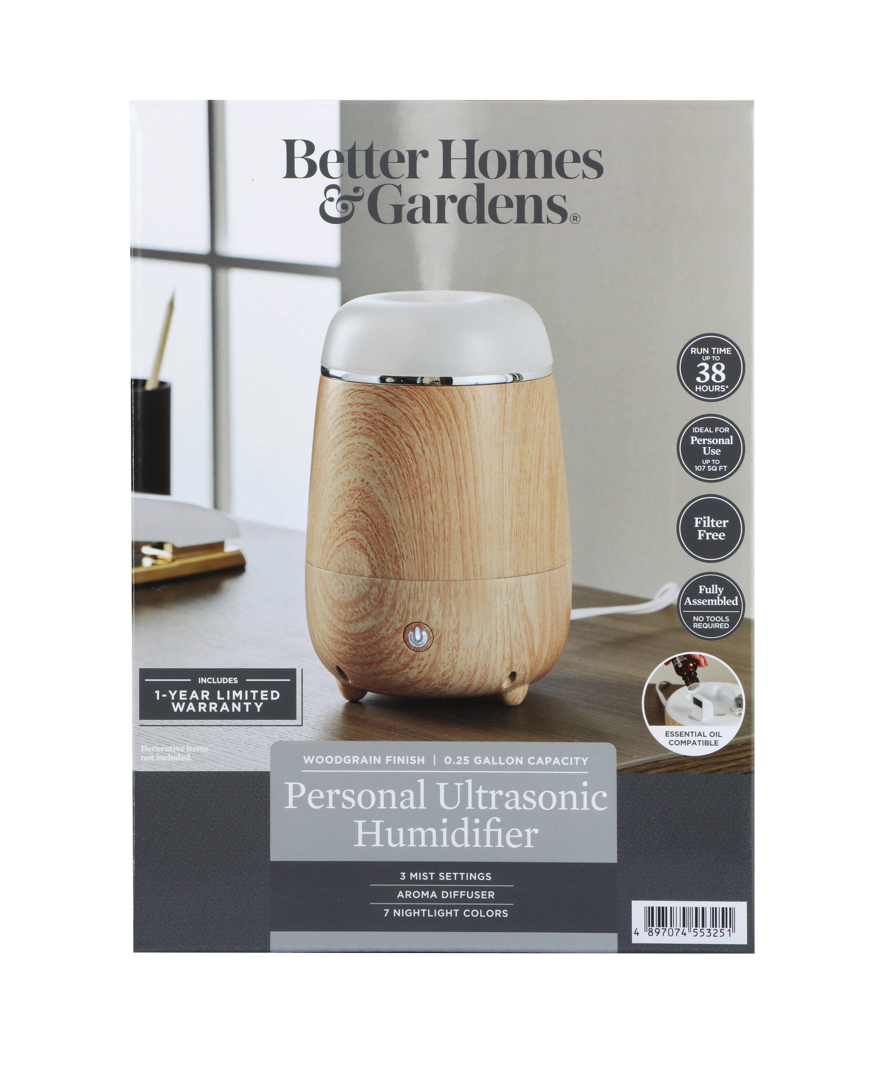 Buy Better Homes&Gardens BHG Humidifier, 0.25Gal, Diffuser, Ultrasonic