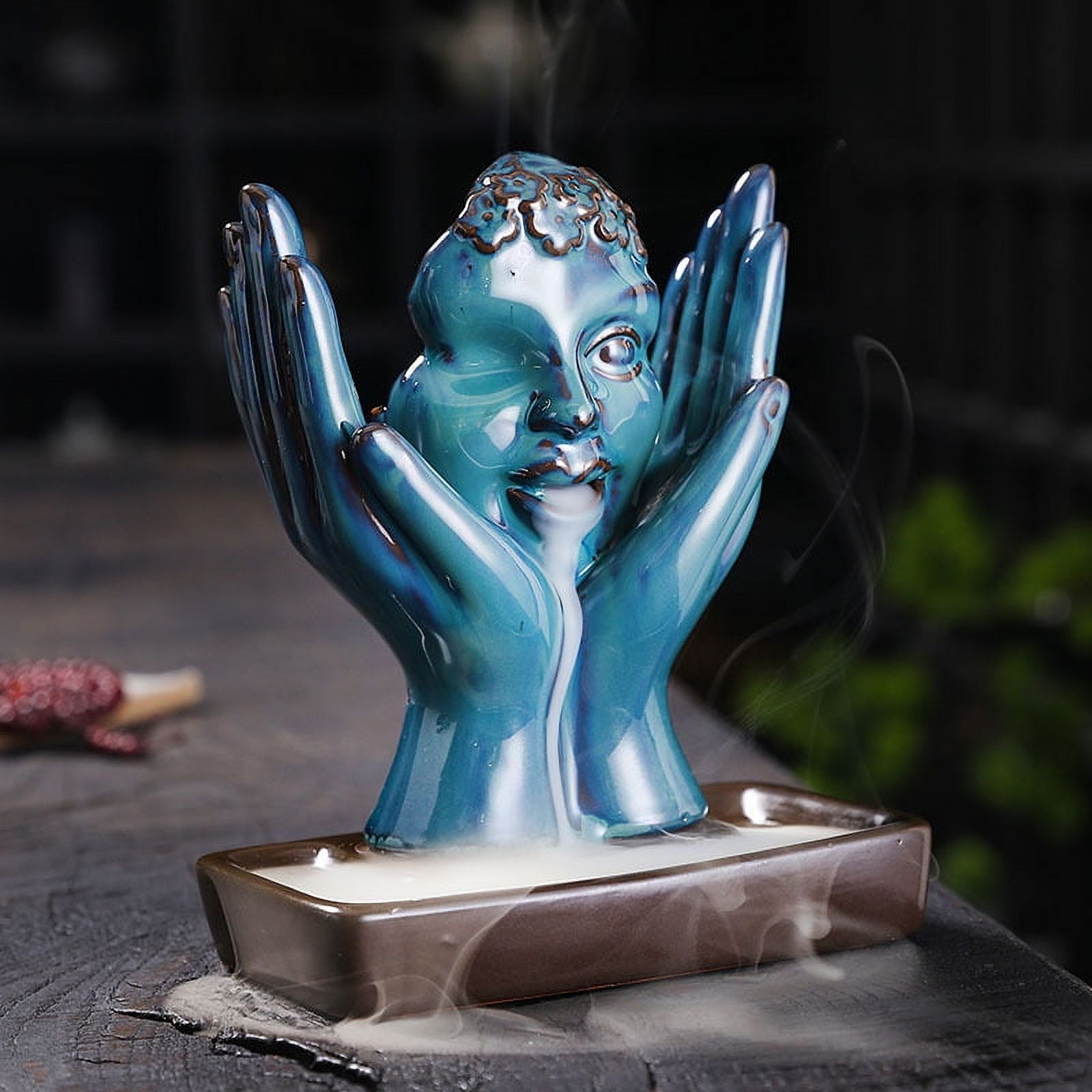 Ceramic Beauty Statue Backflow Incense Burner Creative Smoke Sandalwood Incense Holder Waterfall Ornaments Home Desktop Decoration