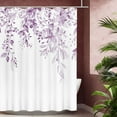 thumbnail image 3 of Green Eucalyptus Shower Curtain, Watercolor Leaves on The Top Plant with Floral Bathroom Decoration Shower Curtain Sets 72x72 Inch with Hooks, 3 of 6