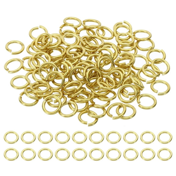 Uxcell 10mm Open Jump Rings, 100Pcs Solid Copper Round Ring Charm Loops Connectors, Copper