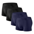 thumbnail image 1 of Posijego Mens Boxer Briefs 4 Pack Underwear for Men Solid Color Soft Breathable Seamless Underpants, 1 of 2