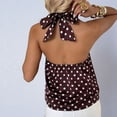 thumbnail image 7 of FAHUOMU Women's Halter Tops Sleeveless Polka Dot Backless Tie Front Summer Blouses Solid Color Lightweight Breathable Fashion Tunics, 7 of 7