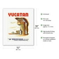 thumbnail image 2 of Yucatan Mexico - Mayan Ruins - Mexicana Airlines CMA World Airways - Vintage Airline Travel Poster c.1960s - Fine Art Rolled Canvas Print 11in x 14in, 2 of 4