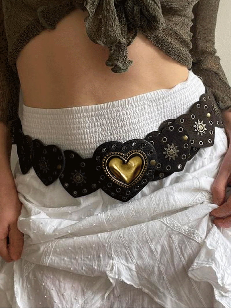 Hirigin Wide Boho Disc Belt for Women Vintage Concho Leather  display picture 1